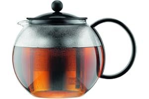 Bodum 1805-01 assam zaparzacz do herbaty (French Press System, stały filtr ze stali nierdzewnej), 1 l, czarny