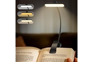 ‎NIXTRVE Nixtrve Leselampe Buch Klemme, 24 LED Buchlampe Klemmleuchte, Stufenlos Dimmbar, 3 Farbtemperatur Modi, USB-C Wiederaufladbar, 360° Flexibel, Augenschonendes Leselicht Für Erwachsene & Kinder Im Bett