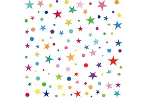 decalmile Rainbow Polka Dot and Star Wall Stickers Kids Room Wall Decor Removable Wall Decals for Baby Nursery Childrens Bedroom Playroom Wall Art (1 Pack)