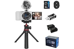 ORDRO G730 Spiegellose Kamera mit 5K-Videos, AF/MF, 12-facher optischer Zoom, 3.2" Vari-Winkel-Bildschirm, Spiegellose Digitalkamera mit 64 GB SD-Karte (Creator Kit, Weiß)