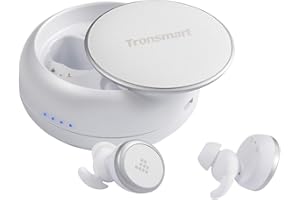 Tronsmart Wireless Bluetooth 5.0 TWS Sports Headphones With 2 Hours Of Playback Time, Charging Station And Microphone Compatible With All Bluetooth Devices [White]