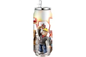 MAJEQZGY Roblox Bouteille d'eau en acier inoxydable 500 ml Bouteilles de sport pliables en acier inoxydable avec paille Gobelet réutilisable pour les voyages, le sport (lever du soleil)