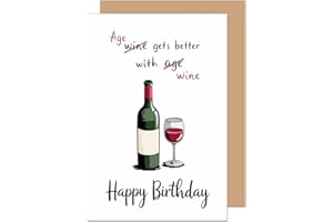 Edition Seidel Biglietto di auguri di compleanno con busta, biglietto di auguri di compleanno Happy Birthday, uomo donna, vino divertente (G3670 SW024)