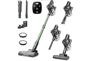 Vexilar Aspirateur Balai sans Fil V9PRO, 500W - 45Kpa - 60 Mins, Aspirateur sans Fil Puissant avec écran LED, Moteur sans Balais HyperMotor, Balai pour Les Poils d'animaux, Tapis et Sols Durs