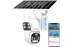 GENBOLT WiFi Solar Cámara Vigilancia Exterior Inalámbrica, CCTV Cámara IP Seguridad Exterior Batería 15600mAh 8W, Outdoor Cámaras Seguridad Sin Cable Nocturna Color, Detección PIR