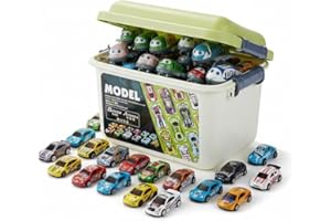 KIDSZONE 20 Pack Pull Back Toy Cars, Mini Race Cars Vehicles,Toy Cars with Storage Box,Party Favor Cars Toys, Goodie Bag Stuffers, Toys for Boys Girls Toddlers 3+Years Old (20)