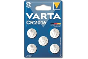 VARTA Piles Bouton CR2016, lot de 5, Lithium Coin, 3V, emballage sécurisé pour les enfants, pour petits appareils électroniques - clés de voiture, télécommandes, balances
