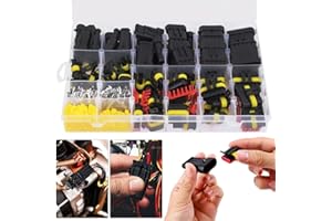 HJZ 708 Stück AMP Superseal Stecker Sortiment Kabelsteckser für FSH, Wasserdicht Schnellverbinder 1/2/3/4/5/6 Polig Elektrische Stecker Kabel Steckverbinder für KFZ LKW PKW Auto Kayak Boote Motorrad