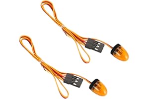 KEEDA 2 Pack Multifunction LED Police Light Rotating Flashing Lamp for 1/8 1/10 1/12 RC Model Car HSP Tamiya CC01 Axial SCX10 1/14 Tractor (Yellow)