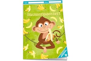 TRÖTSCH VERLAG Trötsch Hausaufgabenheft Grundschule Affe: A5, 96 Seiten, mit extra starkem Klarsichtumschlag