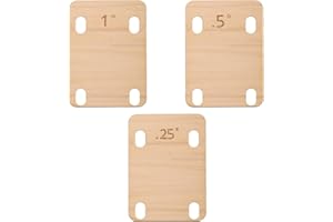 LUTER 3uds Cuñas de Cuello de Guitarra, Madera de Arce Maciza Cuña de Guitarra Protección 0,25, 0,5 y 1 Grado Portátil Guitar Neck Shim para Reparación de Bajo