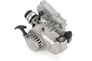 LIGHTAKAI 49cc 2 Takt Pull Start Motor, Pocket-Bike Motor Getriebe mit Vergaserluftfilter Für Dirtbike Pocket Bike Mini Dirt Bike