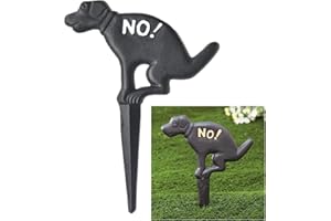 Eidoct Panneau « No Dog Pooping » en fonte solide pour décoration de jardin, pelouse, pelouse, jardin, 19,8 x 26,9 cm, noir