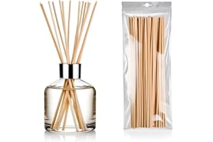 HEAVENLY TRENDZ 50-Pack Natural Rattan Reed Diffuser Sticks | Eco-Friendly Home & Office Fragrance Accessories | 3mm Thick, Available in 25cm & 30cm | Ideal for Spa, Home Ambiance & Aromatherapy (30cm)