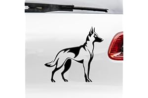 N.I.Edit.H - Pegatina Silueta Razas de Perro/Pastor Alemán, Caniche, Labrador, Golden R., Malinois, A. Stanford, Jack Russell, Bulldog Francés, Schnauzer, Teckel (Malinois)