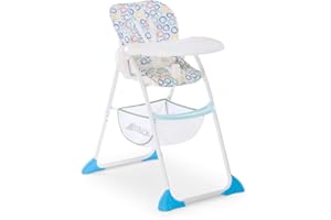 hauck Seggiolone Pappa Sit N Fold - Seggiolone Portatile da 6 Mesi fino a 15kg - Pieghevole, Compatto con Vassoio e Schienale Regolabile - Grande Cesto Portaoggetti - Multicolore, Cerchi