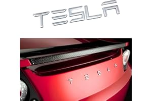 TDHLW Lettere Inserto portellone Posteriore con Logo rialzato 3D Emblemi Posteriori compatibili per Tesla Model 3/S/X/Y, Retro Adesivo 3M,Argento,Tesla Logo