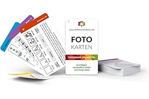 DIEFOTOMANUFAKTUR Fotokarten Grundlagen Fotografie Spickzettel | Fotografieren Lernen für Anfänger | CheatCards & Checkkarten für Fototasche | Für Digitalkamera, Systemkamera, Spiegelreflexkamera & Bridge-Kamera