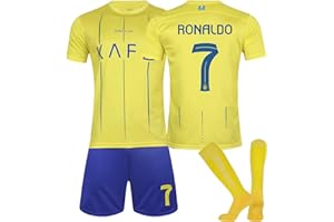 AiRoyal Football Jersey Children's Set, No. 7 Football Jersey Home / Away Jersey Football Jersey Children's Shorts and Socks Football Set for Boys Men Suit