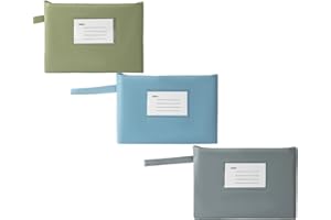 BFUZXY 3 Pièces Pochette Billet de Banque,Porte Billets Organisateur Argent,Pochette Rangement Billet de Banque avec Fermeture Éclair,Pochettes de Dépôt Bancaire Documents,Monnaie Pièces (A5 Gris,Bleu,Vert)