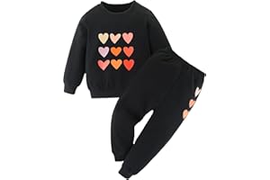 Ella Lust Ensembles Fille Survêtement Mignon Petites - Mode Vetement Enfants Imprimé Cœur Sweat-shirt + Long Pantalon Ensemble Tenue Automne Hiver Vêtements Pour 2-6 Ans