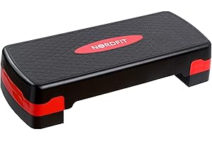 NORDFIT Adjustable Aerobic Exercise Step 2 Levels, 10cm and 15cm height, Stepper for Fitness, Pilates, Aerobics & Home Gym, Non Slip Step Platform Board Workout Equipment