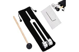 NOLACE Diapasón de 128 Hz Diapasón Terapéutico Diapasón Neurología Aleación de Aluminio Respuesta de Frecuencia Precisa con un Martillo de Silicona para la Terapia Terapia de Chakras Terapia de