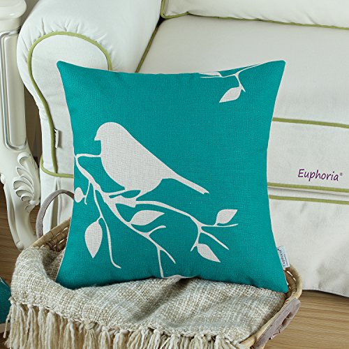 Euphoria Kissenbezüge für 4 Kissen, Vintage Vögel, 45cm x 45cm - 3