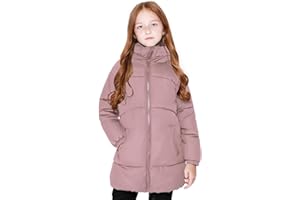 maoo garden Abrigo Ligero Acolchado Largo de Invierno para Niñas Chaqueta de lana Suave Acolchada Gruesa con Capucha