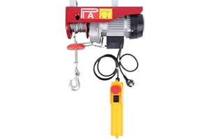 SAMGER SAMGER Samger 125/250KG Cabrestante Eléctrico de Acero Polipastos Electricos 220V con Mando a Distancia y Cable de 12m Elevador Electrico para Fábricas, Almacenes, Elevación de Mercancías