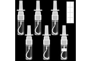 Furuising Lot de 6 Vaporisateurs Nasaux Vides, 20ml Réutilisable Spray Nasal Vides, Transparent Vaporisateur en Plastique avec Couverture pour le Sérum Physiologique les Huiles Essentielles