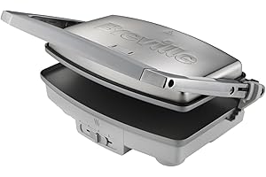 Breville DuraCeramic Presse à sandwichs/paninis & appareil à croque-monsieur | Appareil à sandwichs 2 tranches Café-Style | Acier inoxydable [VST071X]