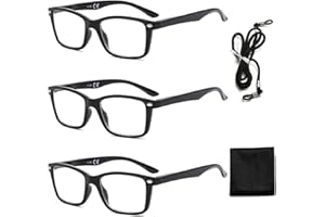 ‎SUERTREE Suertree Lesebrille Feder Scharnier 3 Pack Sehhilfe Augenoptik Brille Lesehilfe für Damen Herren 2.0X BM151