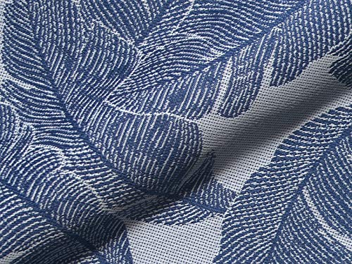 Raumausstatter.de - Tela para Muebles para Exterior Korsika 755 Hojas Color Azul como Tela de tapicería Resistente para Coser y tapizar para Interior y Exterior con protección Antimanchas