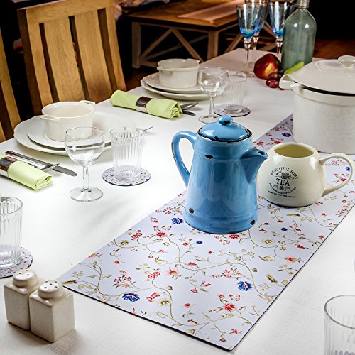 trivetrunner: Untersetzer und Tischläufer – Deko Küche Tisch Décor schützt Arbeitsplatten und Oberflächen vor heißen Teller, Töpfe und Geschirr – rutschsicher, Floral Design - 6