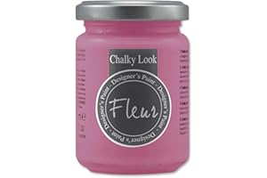 FLEUR DESIGNER'S PAINT | Pittura ad Acqua, Effetto Gesso Naturale, Extra Opaca, Fleur Chalky F23, Colore American Beauty, Made in Italy, Formato da 130 ml