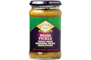 ‎PATAK'S PATAKs Hot Mixed Pickle, Scharf eingelegte Früchte und Gemüse Mischung, Ideal als Begleitung zu Curry, Fleisch, Käse, Poppadums & Vorspeisen, 6 x 283 g