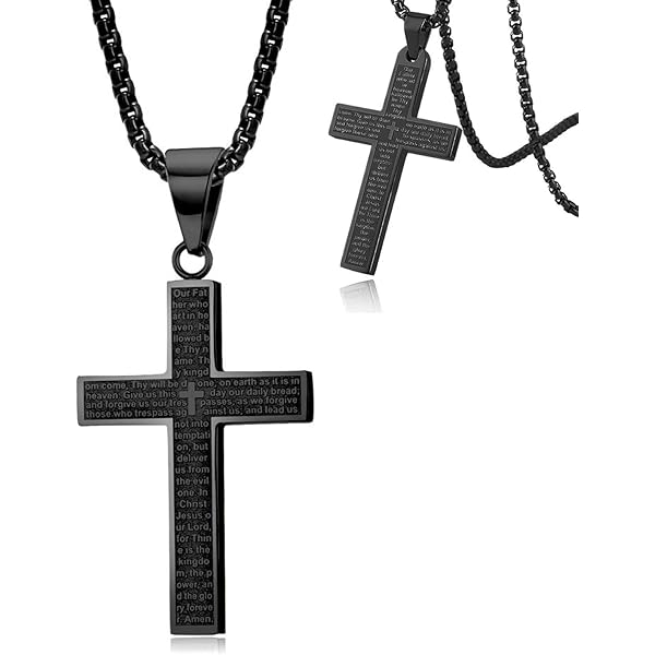 Edelstahl-Kreuz - Zwei Streifen - 17 Cm