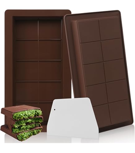 Stampi Silicone Per Cioccolato 2 Pezzi - Forma Tavoletta, Rosso, Per Dolci Fatti In Casa - Foto 5