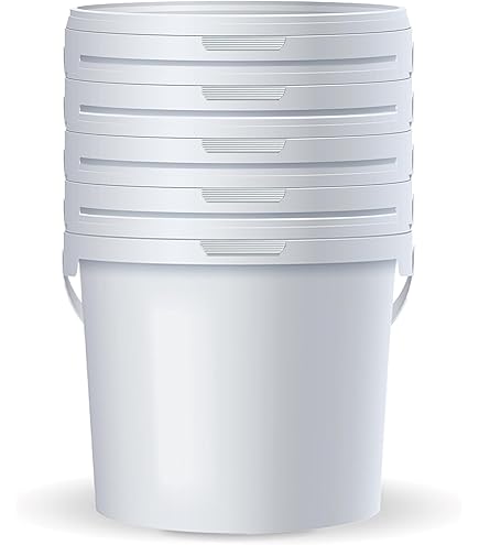 2x stuks emmers met deksel en handvat - wit - 10 3 liter - kunststof-plastic emmers-verfemmers met metalen hengsel-handvat kopen? | Korting tot 33