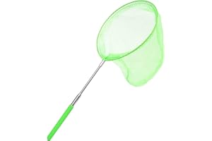 fasloyu Teleskop Kinder Kescher Ausziehbar Schmetterlingsnetz Fischernetze Fangen Klein Fangnetz Outdoor Zum Fangen von Insekten Bugs Angeln Garten Pool Outdoor Fischernetz | 37-85 CM (Grün)