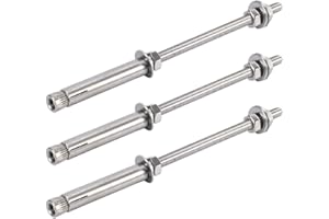 KINDOYO M6 Boulons à Expansion - Acier Inoxydable Boulon D'ancrage à Expansion à Écrou Hexagonal Lourd Devoir Ancrages à Boulon, Argent, M6x200-3pcs