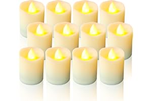 VIAIK Confezione da 12 Candele a LED Senza Fiamma, Candele Flickering Senza Fiamma, 100+ Ore di Durata, Candele Elettriche Finte Ideali per Occasioni Festive, Decorazioni per Stanze e Atmosfera candle