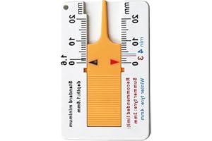 GENERISCH Misuratore di profondità degli pneumatici, misuratore di profondità del battistrada, 0-20 mm, strumento di misurazione preciso per la profondità del battistrada, misuratore manuale portatile per moto,