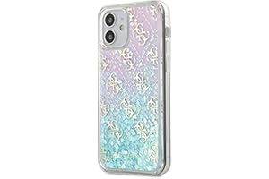 Guess GUHCP12SLG4GGBLPI Gradient Liquid Glitter 4G - Carcasa para iPhone 12 Mini 5,4", Color Rosa