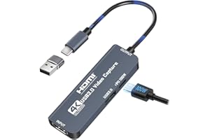 ORIKLON Video Capture Card, HDMI zu USB-C/A Capture Card mit PD100 W und USB-Anschluss, Streaming-Spielaufzeichnung 4K 1080P/60FPS Capture Card für Gaming-Videoaufzeichnung, kompatibel mit Switch, PS4/5,Xbox
