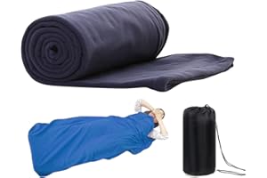 Kisbeibi Fodera leggera per sacco a pelo, per esterni, in pile, per campeggio, viaggi, picnic, aerei, treni.