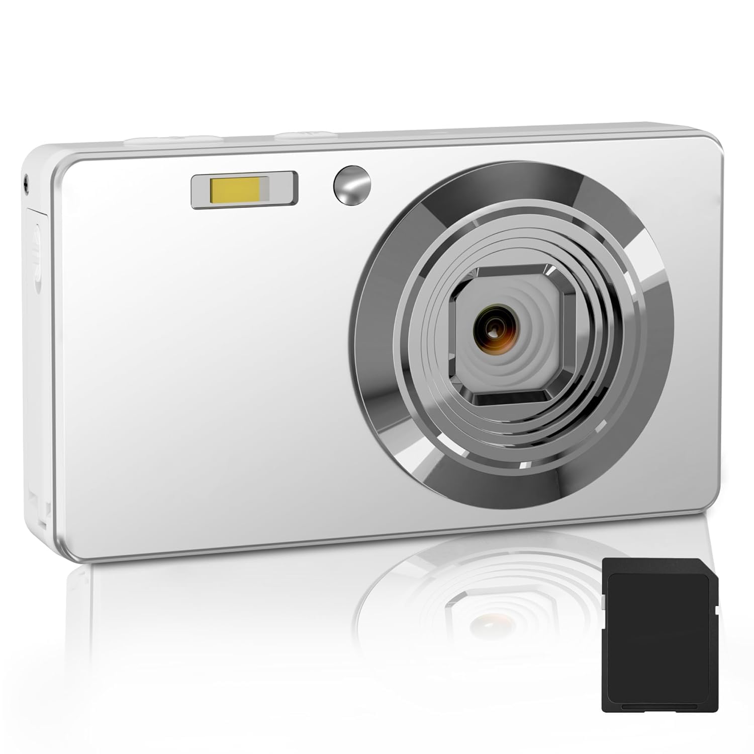 4K Ultra HD 56MP Digital Camera with 20X Zoom, Autofocus, Anti-Shake, Video Recording, 32GB SD Card Included, Point and Shoot Camera for Adults, Teens, and Beginners (Silver), CDF5S