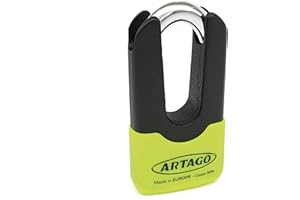 Artago 69X Candado Moto Disco Mini U Alta Gama Homologado SRA, Sold Secure, ART4, BUNKER SELECTION, Tapa Disuasoria, Cuerpo MONOBLOK Acero Forjado Máxima Resistencia Testado, Antirrobo Freno para Moto
