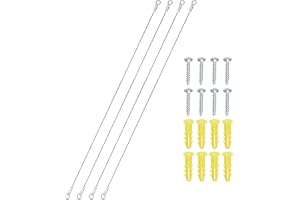 PATIKIL Skåpdörr fasthållning 30 cm, 4-pack rostfritt stål gångjärn begränsare kabel öppningsvinkelskydd 2 mm diameter med mo